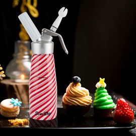 StarWhip Professional Whipped Cream Dispenser Stainless Steel 304- Highly Durable Cream Whipper 1 Pint (500 mL) with 3 Tips andBrush, ZERO-LEAK Whipping Siphon Canister, Gourmet Maker (SS-P)