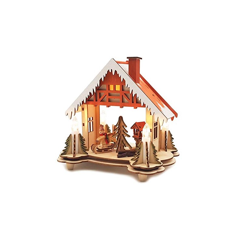 LED Christmas House Wooden Feeder Original Wichtelstube Collection Christmas Decoration