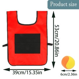 Pyuyan Pack of 2 Sticky Vest Outdoor Throwing Game, Ball Vests, Game Throwing Ball Vests, Vests Ball Game Children for Children, Indoor and Outdoor Throwing Games (A)