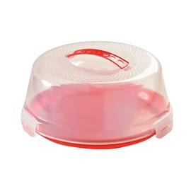 Mason Cash Round Cake Caddy with Lid and Carry Handle, 24 cm, Red