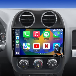 5GWifi Upgrade 4+64G Car Radio for Jeep Compass Patriot 2010 2011 2012 2013 2014 2015 2016, Wireless Carplay Android Auto 10.1 inch Touch Screen Android 13 Stereo, indash Navigation GPS FM Camera