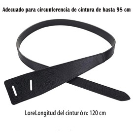 GeorgeX Cinturón de Vestir de Moda para Mujer, Jeans Anudados Sin Cinturón de Hebilla, Cinturónes Ajustable (Negro)