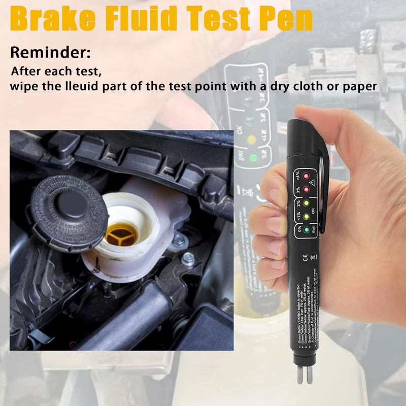 Brake Fluid Liquid Tester Pen, Brake Fluid Tester with 5