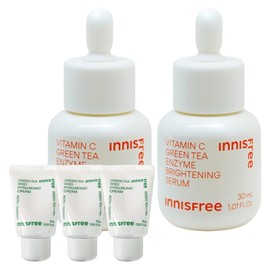 Innisfree Vitasee Green Tea Enzyme Blemish Toning Serum 30ml+30ml+Hyaluronic Acid Cream 15mlx3 / 이니스프리 비타씨 그린티 엔자임 잡티 토닝 세럼 30ml+30ml+히알루론산 크림15mlx3개