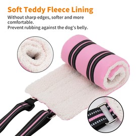 AIITLE Dog Lift Harness for Large Dogs - Adjustable Hind Leg Pet Sling for Elderly/Disabled Dogs, Orthopedic Rehab Aid with Plush Padding & Reflective Straps, Helps Stairs/Car Access (Pink, XL)