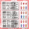 PH PandaHall 3pcs Koi Nail Stamping Plates, East Lotus Nail