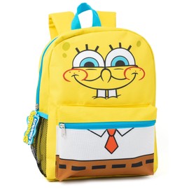 SPONGEBOB SQUAREPANTS Kids Backpack | Blue Yellow School Bag Patrick Gary Merchandise Pencil Case Logo Water Bottle | TV Show Rucksack Gifts