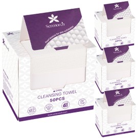 Serenorch Disposable Face Towels, 10" x 12" Pearl Texture, Lint Free Ultra Thick Face Towelettes for Sensitive Skin, Extra Soft Makeup Remover Skincare Dry Wipes, 200 Count