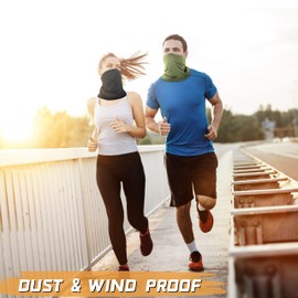 Finvizo 4 Pack Neck Gaiter Breathable Bandana Mask for Outdoor Protection, Washable Reusable Cooling Gator Mask Headband Face Covering Protect from Dust for Men Women