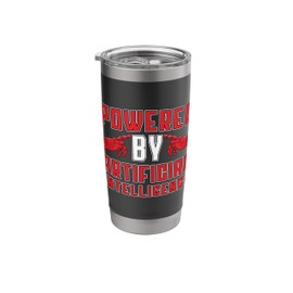 Powered By Artificial Deep Learning Artificial Intelligence Stainless Steel Insulated Tumbler