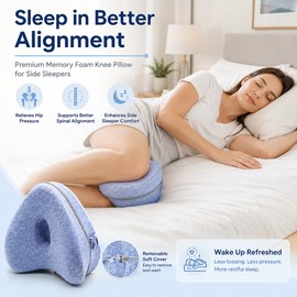 Ergonomic Knee Support Pillow for Side Sleeping – Polyester Leg Cushion for Bed, Sofa and Daily Rest Comfort