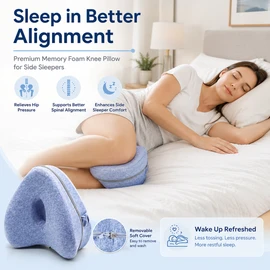 Ergonomic Knee Support Pillow for Side Sleeping – Polyester Leg Cushion for Bed, Sofa and Daily Rest Comfort