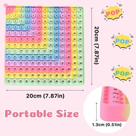 Multiplication Pop It 12x12, Times Table Fidget Toy, Math Manipulatives for Kids, Sensory Pop It Fidget Toys, Fun Math Game for Learning & Anxiety Relief, Double-Sided Multiplication & Addition Chart
