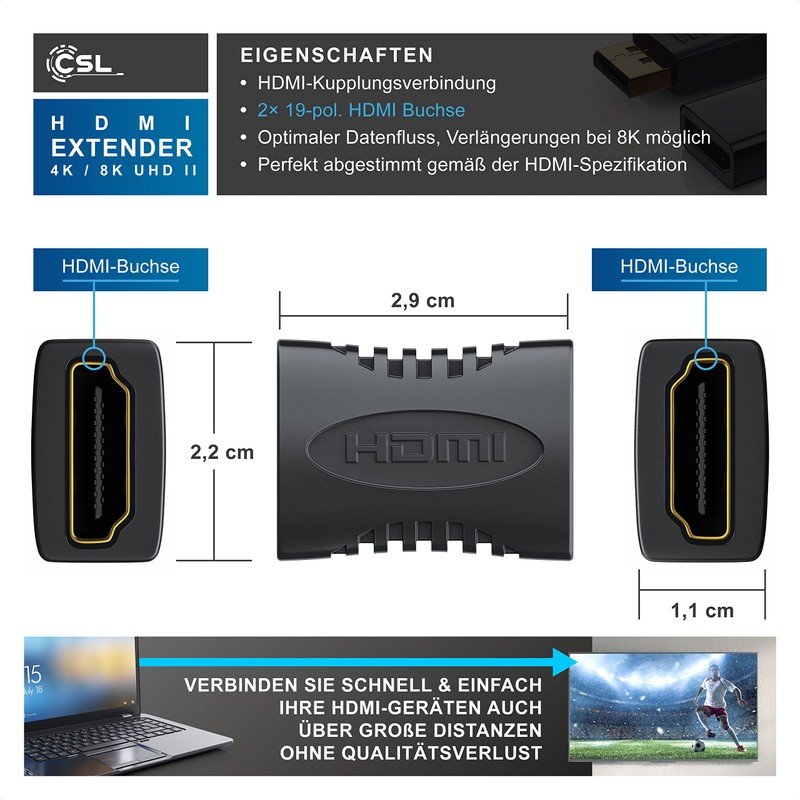 CSL - HDMI to HDMI Coupling HQ - Female to