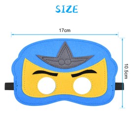 URAQT Ninja Masks for Kids, 12 Pcs Felt Ninja Cosplay Mask, Ninja Costumes Felt Masks Cartoon Hero Fancy Dress Up Eye Mask Toy Party Favors for Boys & Girls Party Bags Fillers
