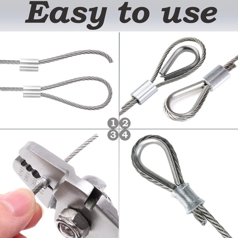 AFences 1/8" Wire Rope | 165FT Stainless Steel Cable with