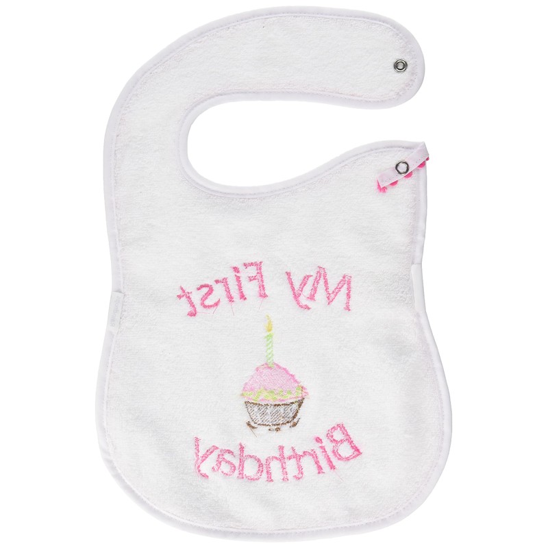 Raindrops - Babero Bordado para Primer cumpleaños, Color Rosa