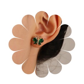 Inilbran Boho Ruby Butterfly Earrings Vintage Red Butterfly Earrings Red CZ Butterfly Earrings Minimalist Butterfly Statement Earrings Jewellery for Women and Girls, Zinc