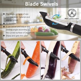 Starchef Straight Peeler Slicer,Vegetable Fruit Peeler Slicer,Black