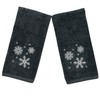 Luxury Holiday Christmas Hand Towel Set, Embroidered Snowflakes and Stars,