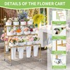 Ruifabo Flower Cart Display Stand, 3 Layers Metal Flower Bar