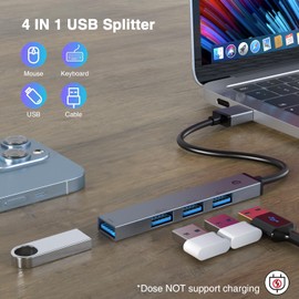 Docking Station,TOTU USB A Hub, 4 Ports USB A 3.0 + USB A 2.0 * 3 Docking Station - 5Gbps Data Transfer, Compatible with Windows, Linux, Chrome OS, and More