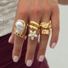 Chunky Gold Rings for Women Non Tarnish Boho Stackable Gold