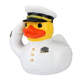 Gosknor Veterans Memorial Duck, Premium Resin Veteran Tribute Ducks Uniform Armed Forces Army Duck Military Duck Figurine Rubber Duck Toys Veterans and Party Decorations(Navy)