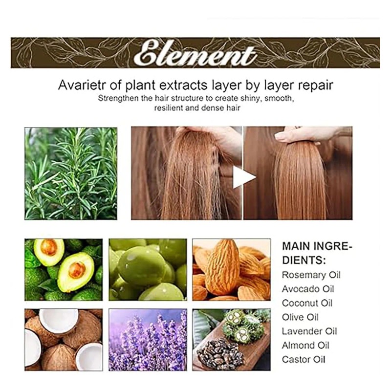 Veganic Natural Hair Growth Oil, Aceite Natural Para El