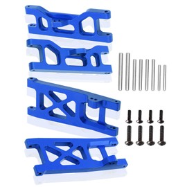 4pcs Aluminum Front Rear Lower Suspension A-Arms Upgrades Part for Ecx 1/10 2WD Ruckus/Axe/Brutus/Circuit/AMP MT/AMP DB/AMP Crush/K&N Torment, Hop-Up Parts,#ECX1018#ECX1019 (Dark Blue)