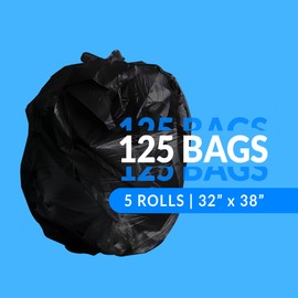 Reli. SuperValue 33 Gallon Trash Bags | 125 Count | Made in USA | Heavy Duty | Black Multi-Use Garbage Bags