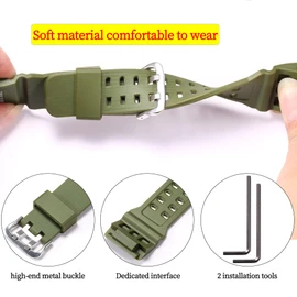 RCNZWQB Resin strap suitable for Casio G-Shock Mudmaster GG-1000 GWG100 GSG100 little mud King Sports Watch band watch wristband