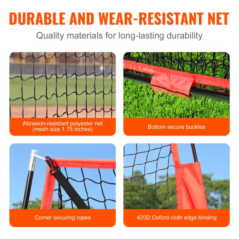 VEVOR 7x7 ft Baseball Softball Practice Net, Portable Baseball Training