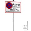 Upifen Private Parking Sign with Posts Aluminium 30 x 20