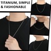 SanThree Solid Titanium Round O Chain Necklace for Men &