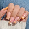 MISUD Press on Nails Long Square Fake Nails Glossy Glue