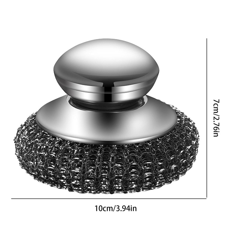 Stainless Steel Wool Scrubber with Handle | Wool Dish Scrubber