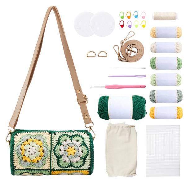 Noocro Crochet Kit Cylindrical Bucket Bag (Spring Meadow)