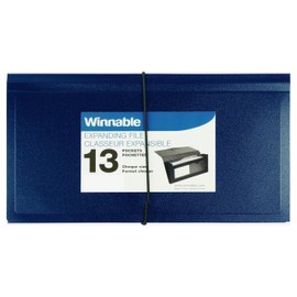 Winnable Expanding File, Check/Voucher Size, 5" x 10", 13 Pockets, Dark Blue