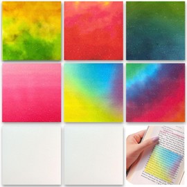 ELII Transparent Sticky Notes,Glitter 3x3 inch Clear Bible Sticky Notes,400Pcs Translucent Sticky Notes with Ink Dry Instantly, Book tabs, See Through Sticky Notes Tabs (Gradient Colors Kit)