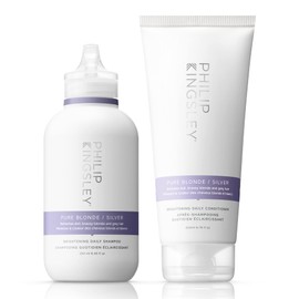 Philip Kingsley Pure Blonde/Silver Purple Shampoo and Conditioner Set for Blonde, Silver, Bleached, Coloured Hair Toner for Orange and Yellow Tones, 250ml and 200ml