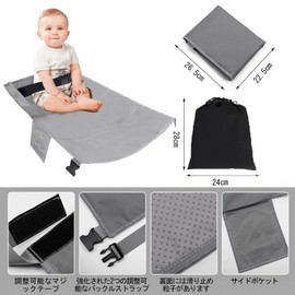 Syntelusa Kids Airplane Footrest Toddler Airplane Seat Extender Toddler Travel Bed Lightweight Airplane Seat Extender Mat Breathable Comfortable Hammock for Baby Travel with Storage Pocket (Grey)