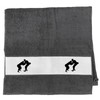 Huuraa Handtuch Judo Silhouette Geschenk 50x100cm Graphite Baumwolle Judo Präsent