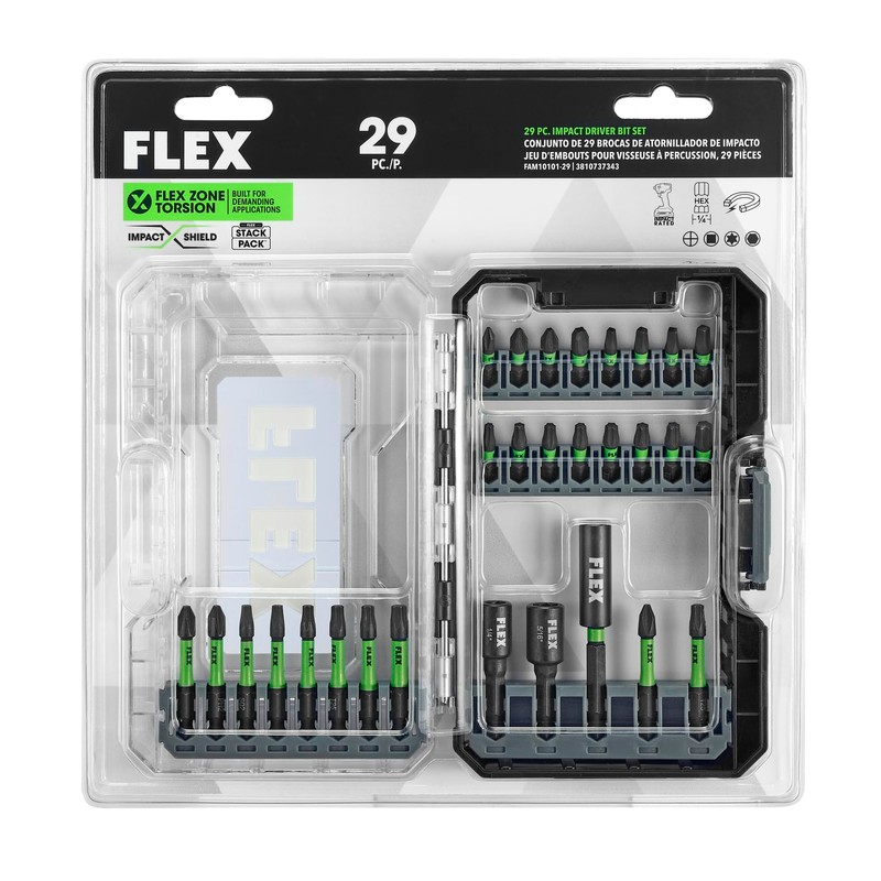 FLEX STACK PACK 29-Piece Impact Driver Bit Set - FAM10101-29