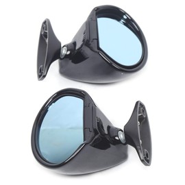 WOHAIPA 1 Pairs Universal Rear View Exterior Mirrors Classic Car Door Side Wing Mirror Stylish Vintage Black w/Gaskets Left&Right Driver&Passenger Side