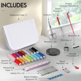 Coquimbo Sewing Kit with Sewing Accessories, Sewing Kit Gifts for Mum, Beginners, Travelers, Children, Sewing Kit, Basic Equipment, Sewing Kit for Home, Travel, Camping & Emergency Sewing with Sewing