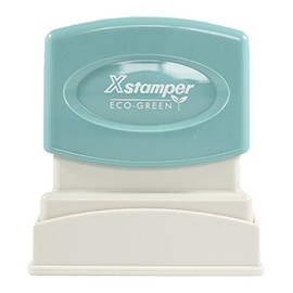 Xstamper 2025 Pre-Inked 2-Color Stock Stamp "E-MAILED" with Signature Line, Impression Size: 1/2" x 1-5/8", BLUE/RED