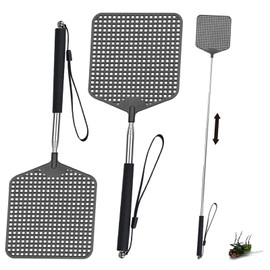3 Stück Fliegenklatsche,Fliegenklatsche Ausziehbar Groß,Fliegenklatsche Ausziehbar,Stabil Manuelle Teleskop Fliegenklasche,Fly swatter für AFliegen, Mücken und Insekten,Schwarz.