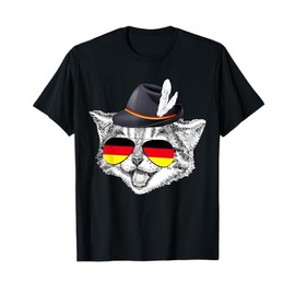 Cute Cat German Flag Oktoberfest Pride Germany Festival T-Shirt