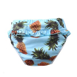 Adorable Reusable Baby Swimming Trunks, Girls' Swim Nappy with Ruffles for Toddlers, 0-4 Years (Red Flamingo, XL-36-44 lb/3-4 Years)